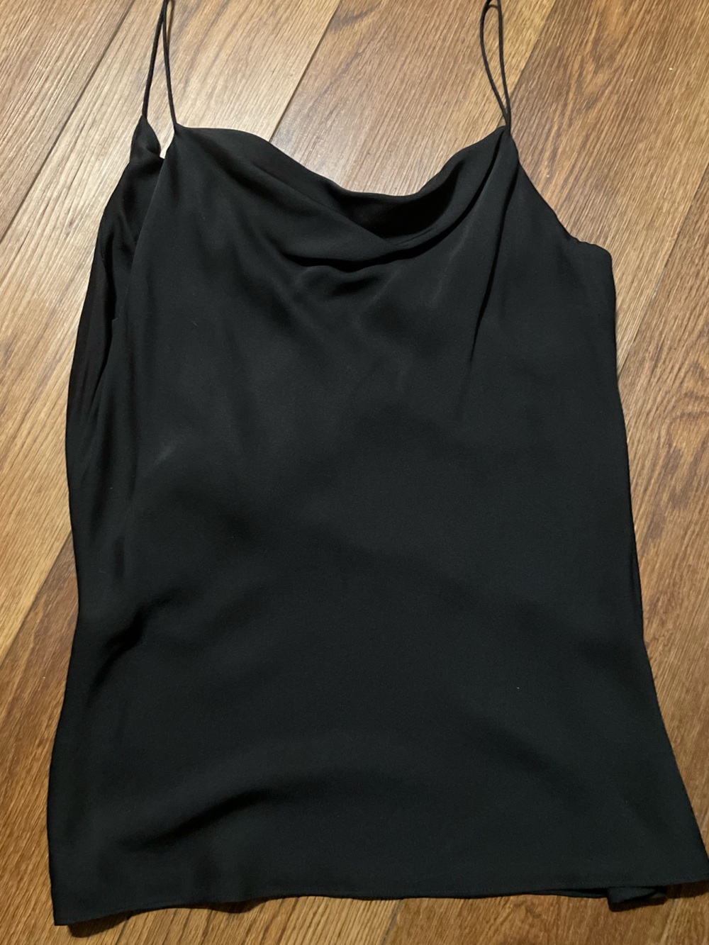 Theory Black 100% Georgette Silk Evening Slip Cowl Back Tank Top M
